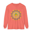 Colorful psychedelic mandala design long sleeve t-shirt for men and women