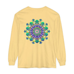 Intricate Mandala Long Sleeve T-Shirt featuring a detailed and colorful mandala design