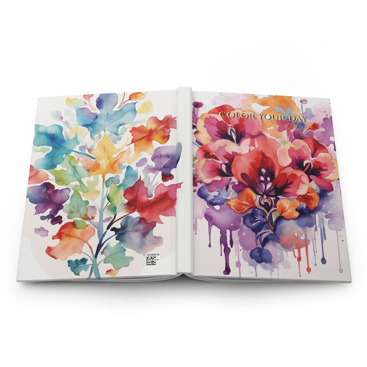 Watercolor Floral Hardcover Journal — Color Your Day Daily Diary