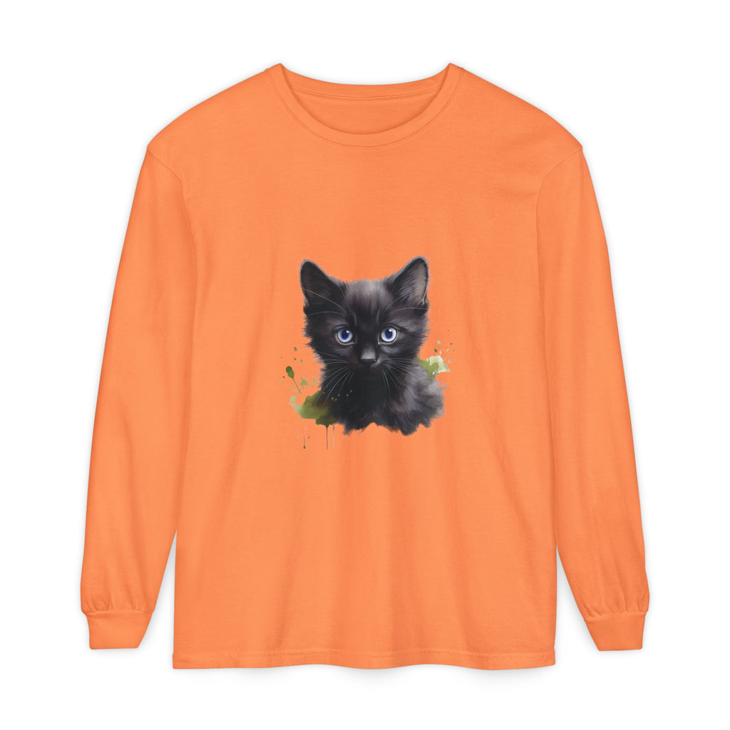 Mystische schwarze Katze – Langarm-T-Shirt