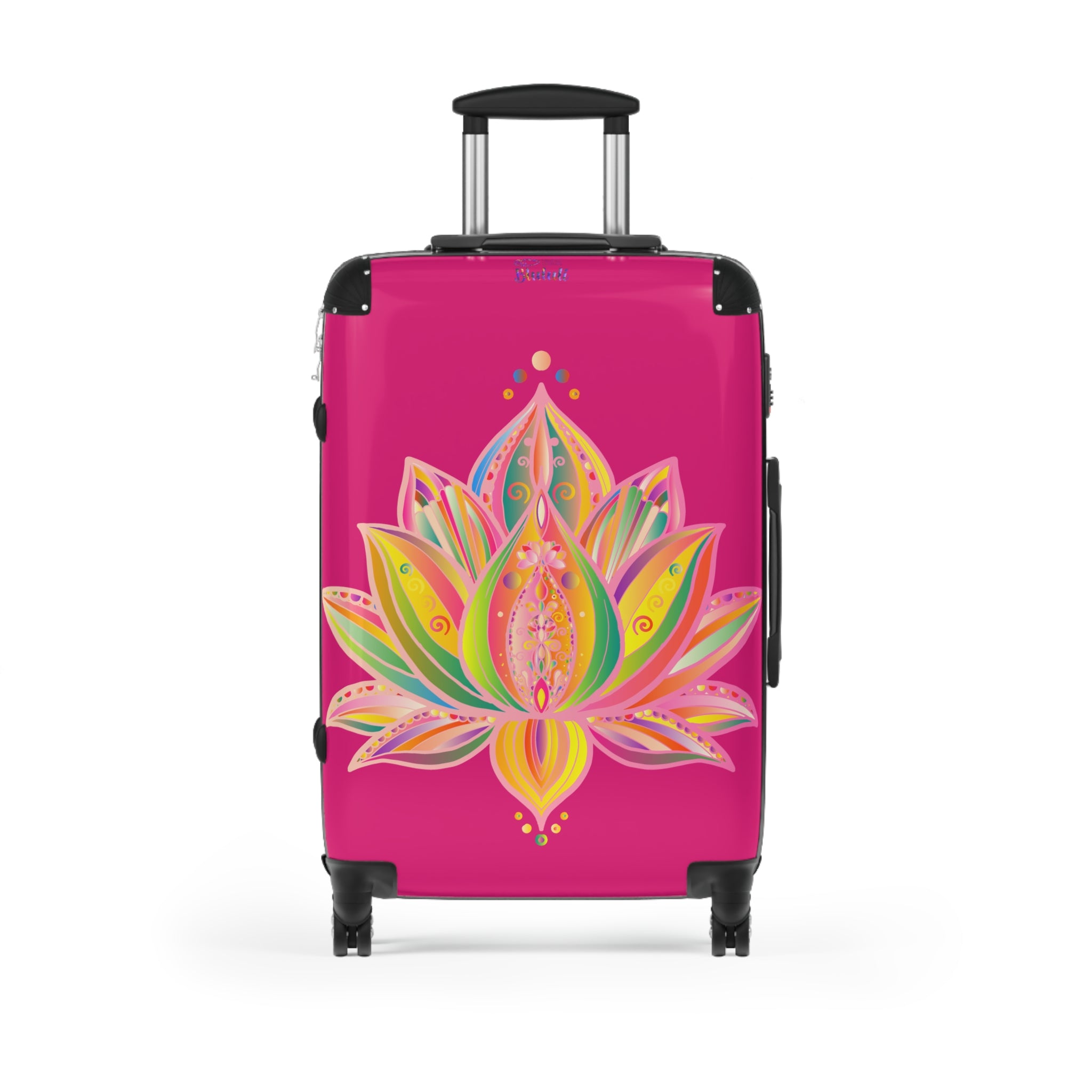 Pink Lotus Suitcase – Vibrant Floral Carry-On Luggage