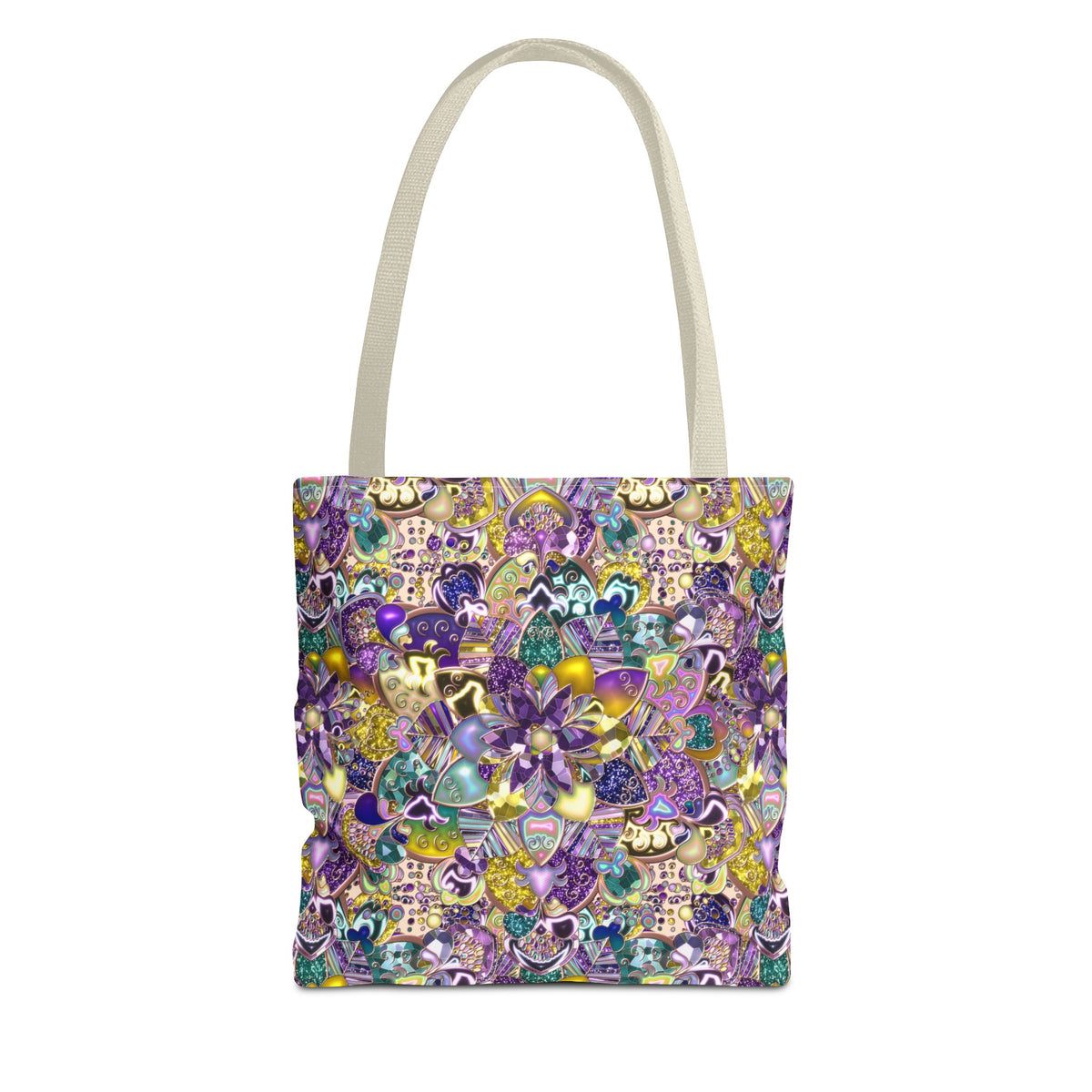 Colorful Purple Floral Pattern Tote Bag