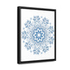 Handmade steel blue mandala design wall art on gallery canvas wraps