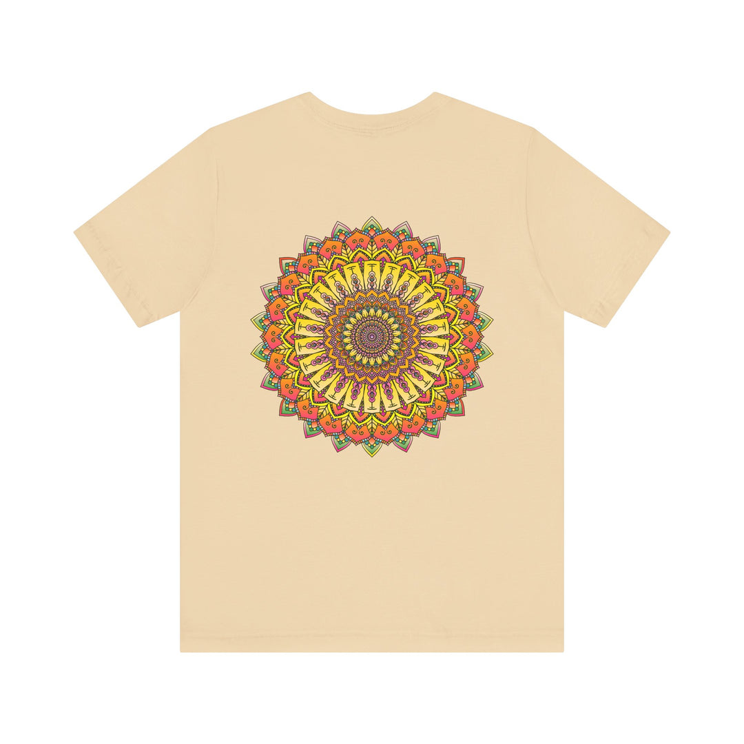 Vibrant Mandala Tee - Peace & Harmony: A colorful and intricately designed mandala graphic tee promoting peace and harmony