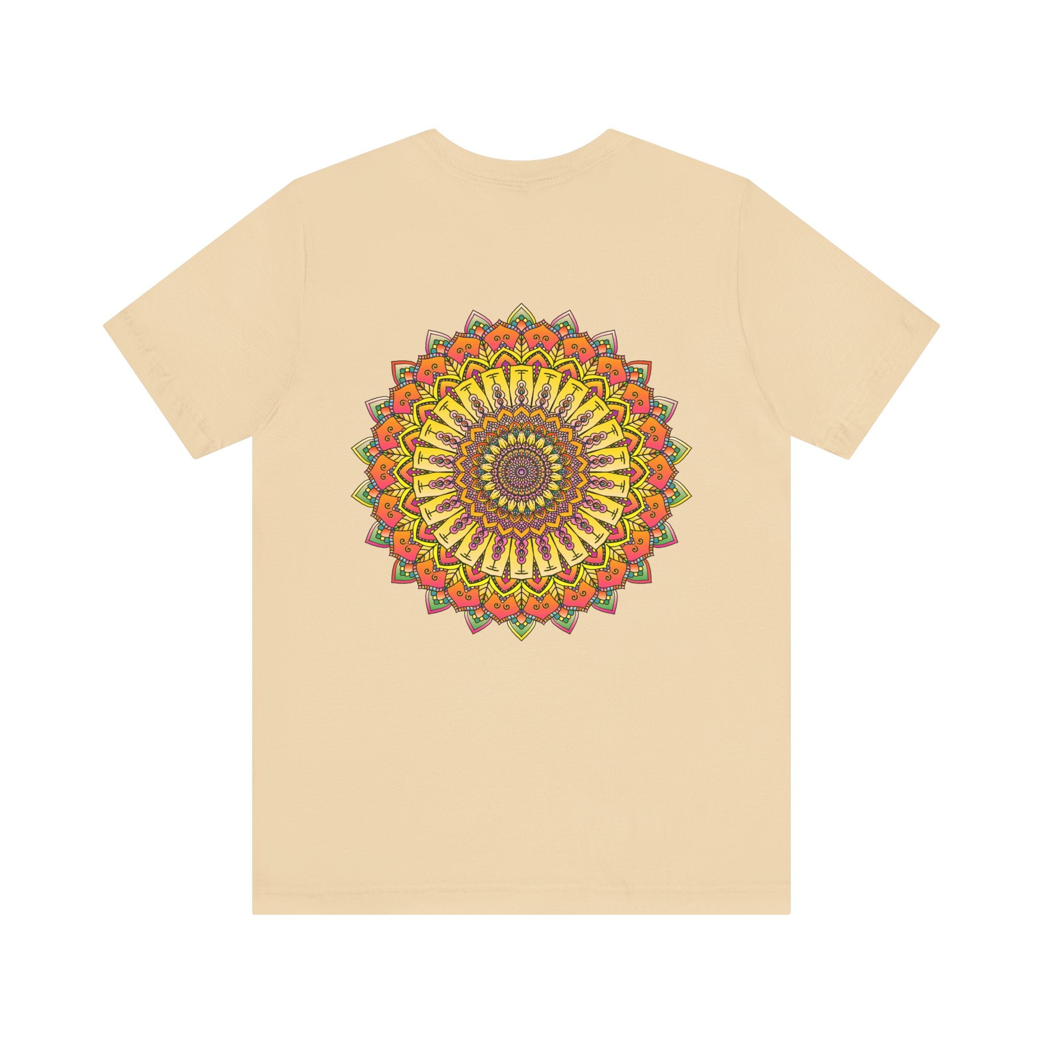 Vibrant Mandala Tee - Peace & Harmony: A colorful and intricately designed mandala graphic tee promoting peace and harmony