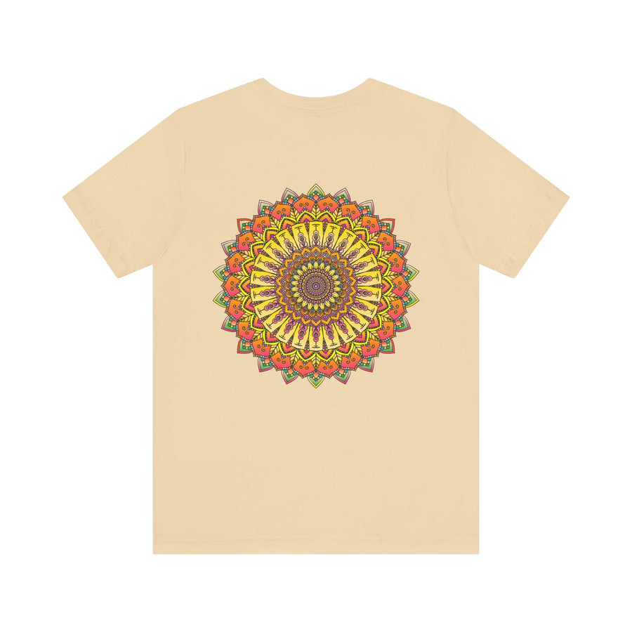 Vibrant Mandala Tee - Peace & Harmony: A colorful and intricately designed mandala graphic tee promoting peace and harmony