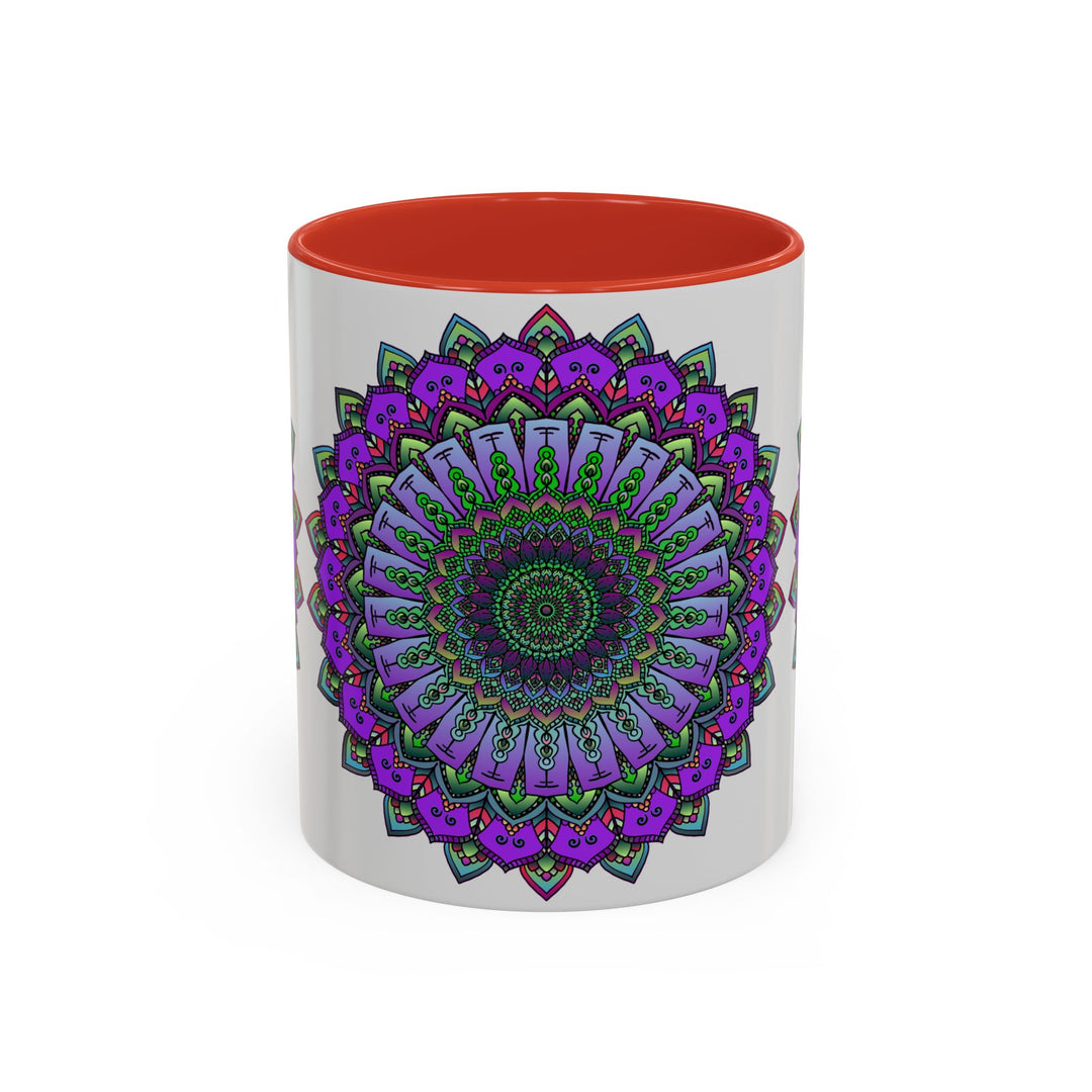 Vibrant Mandala Mug - Spiritual Art with Colorful Floral Design and Intricate Patterns for Zen and Mindfulness