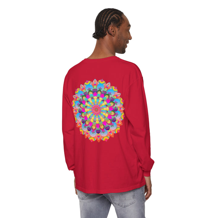 Psychedelic art long sleeve t-shirt in bright and bold colors