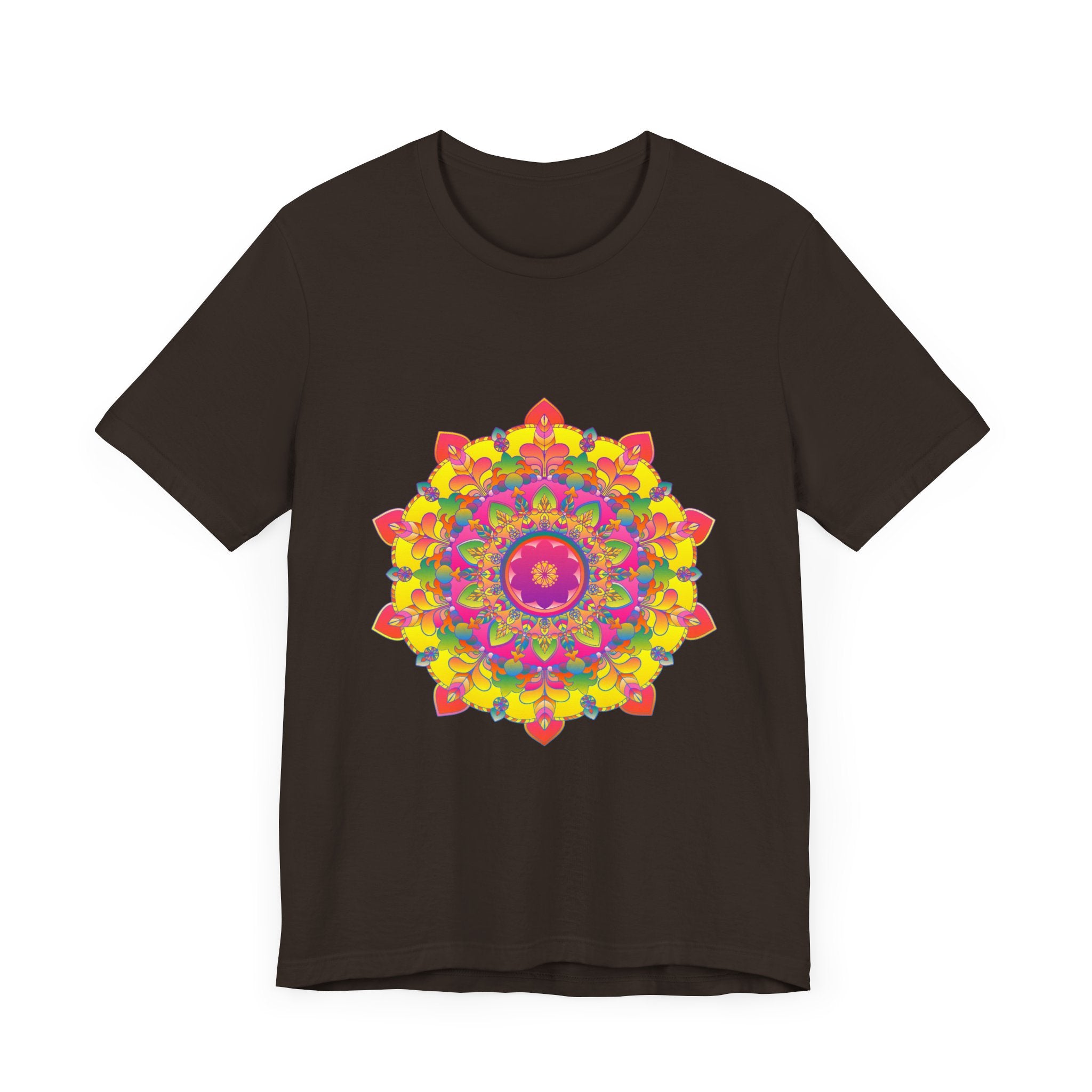 Vibrant Mandala Tee - Colorful Floral Design, perfect for adding a pop of color and style to your wardrobe, featuring intricate mandala patterns and vibrant floral elements in a rainbow of hues