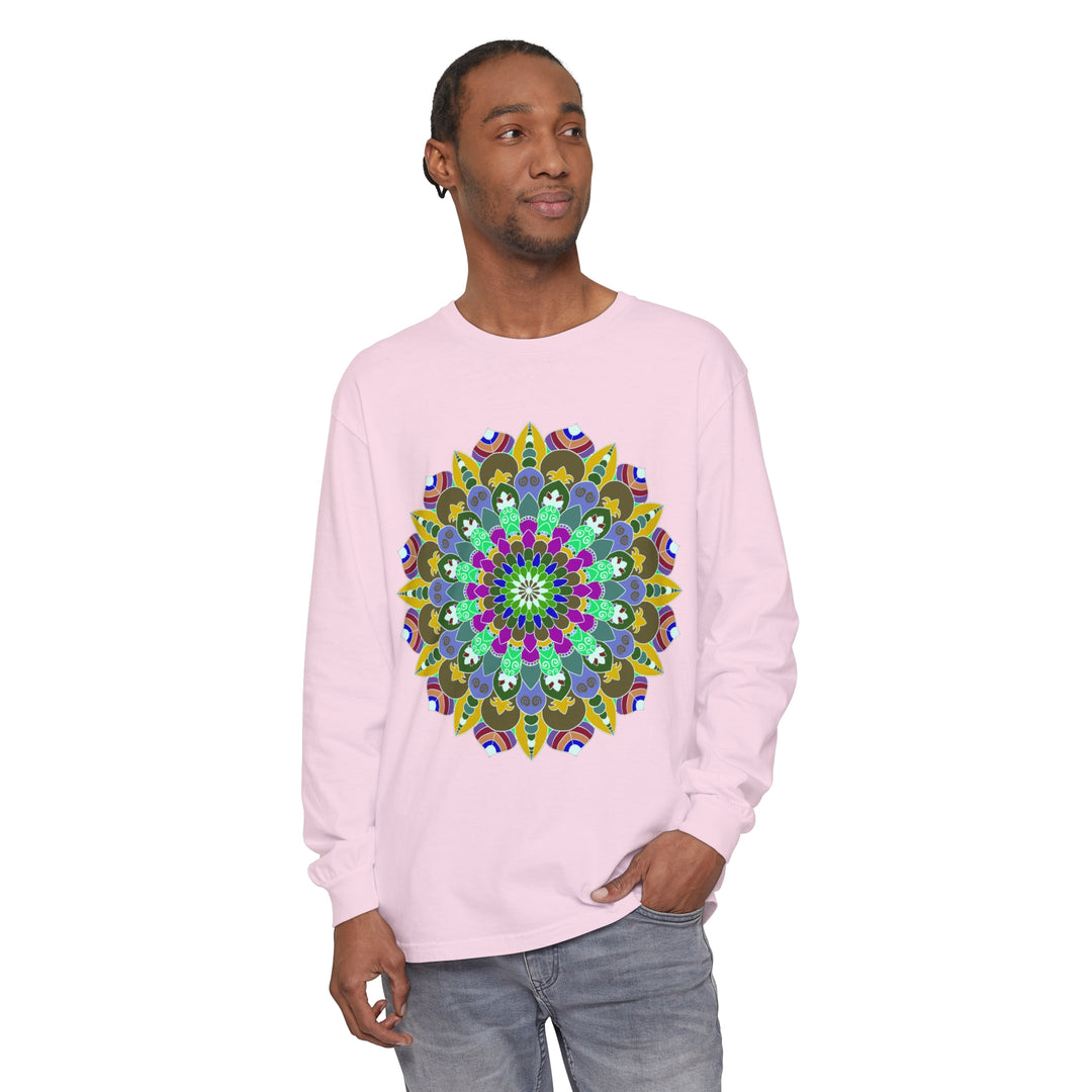 Beautiful and eye-catching mandala long sleeve shirt with vibrant colors