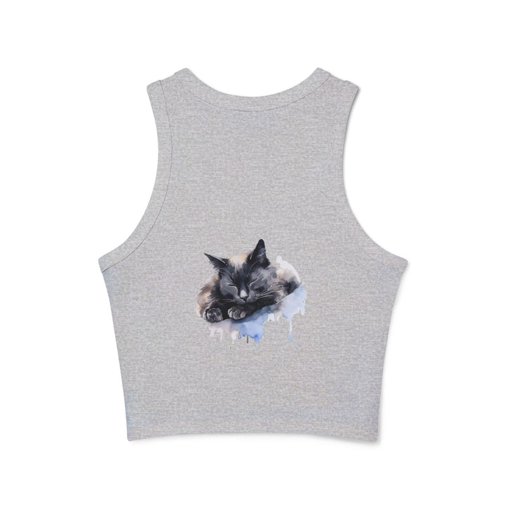 Fashionable Cozy Cat Racerback Tank Top for Women