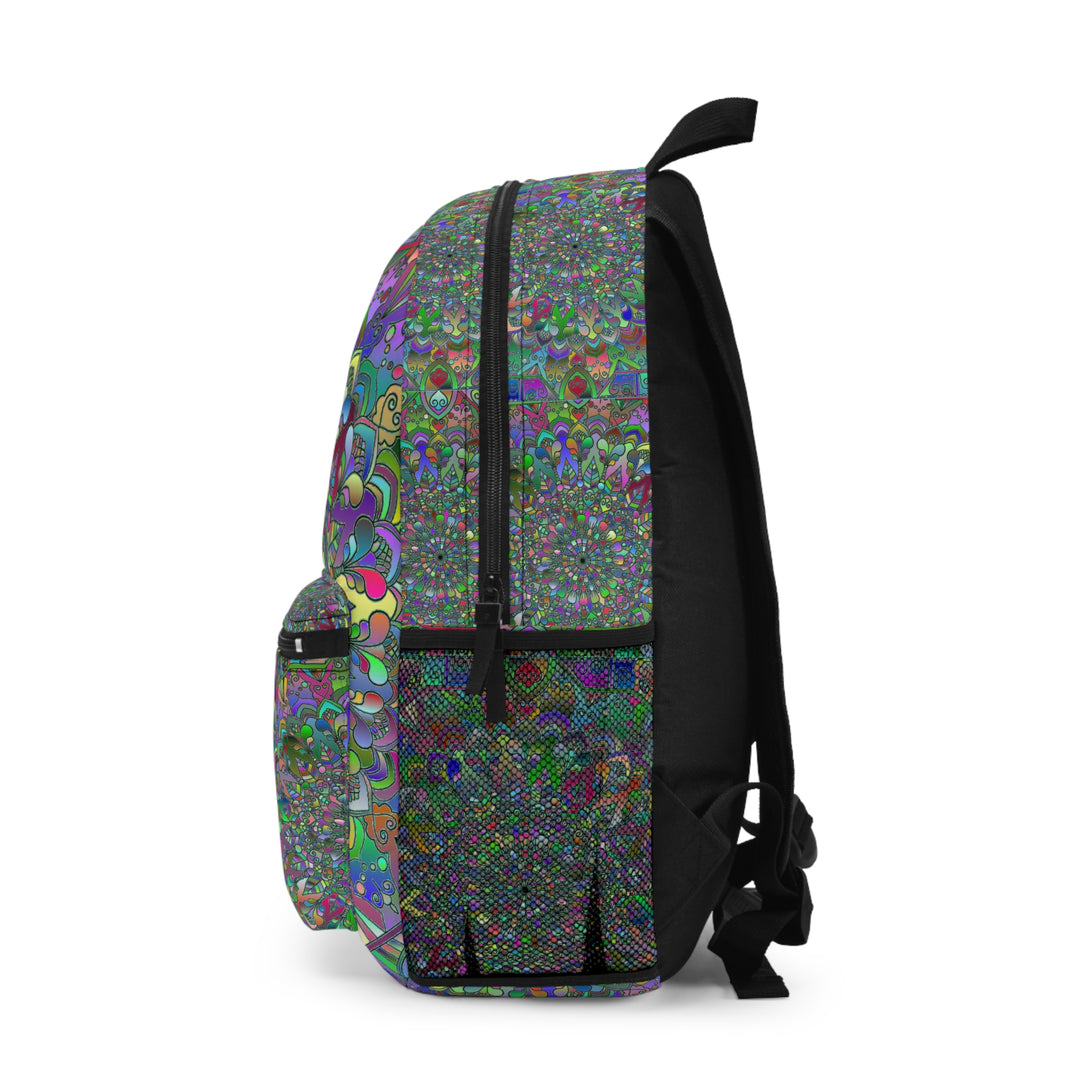 Mandala Pattern Backpack in Bold Hues for School and Travel