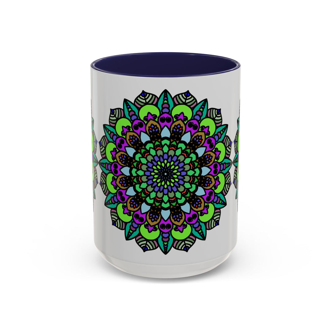 Colorful mandala art mug with vibrant and intricate design