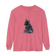 Black cat watercolor long sleeve t-shirt with vibrant colors and unique design