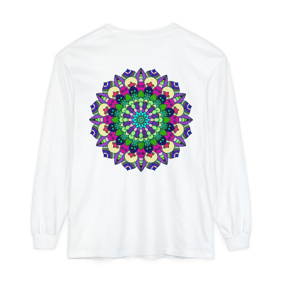 Colorful and intricate mandala design long sleeve t-shirt for both men and women