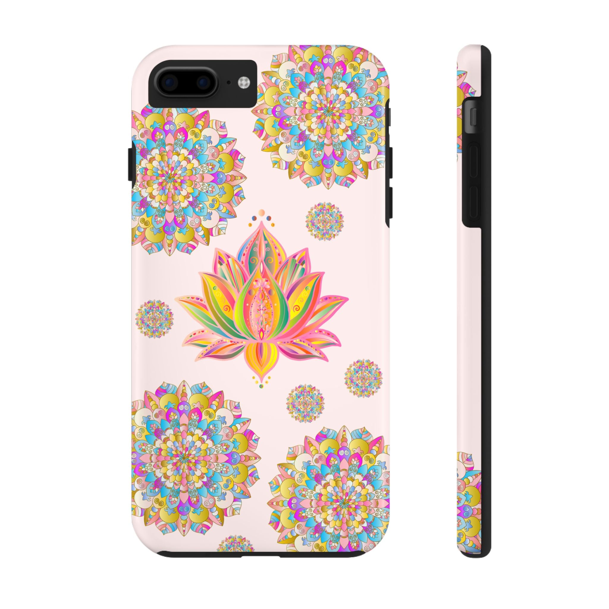 Beautiful light pink lotus flower mandala design phone case for protection and style