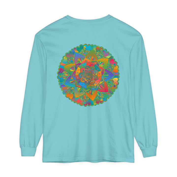 Colorful, intricate mandala design featured on this unisex long sleeve t-shirt