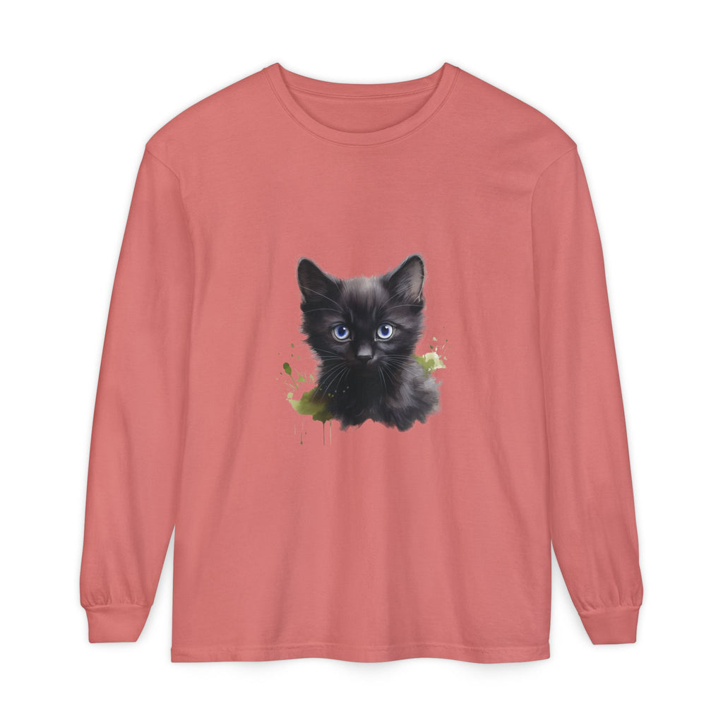 Mystische schwarze Katze – Langarm-T-Shirt