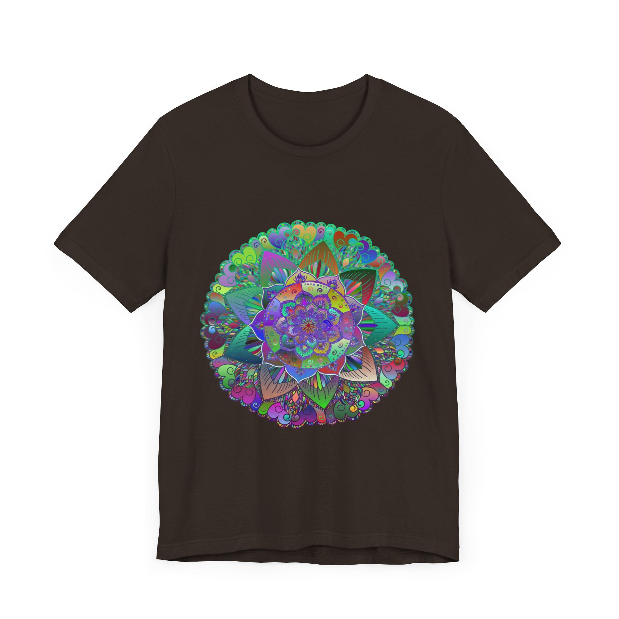 Vibrant Mandala Tee featuring a colorful and psychedelic design perfect for expressing your unique style and personality