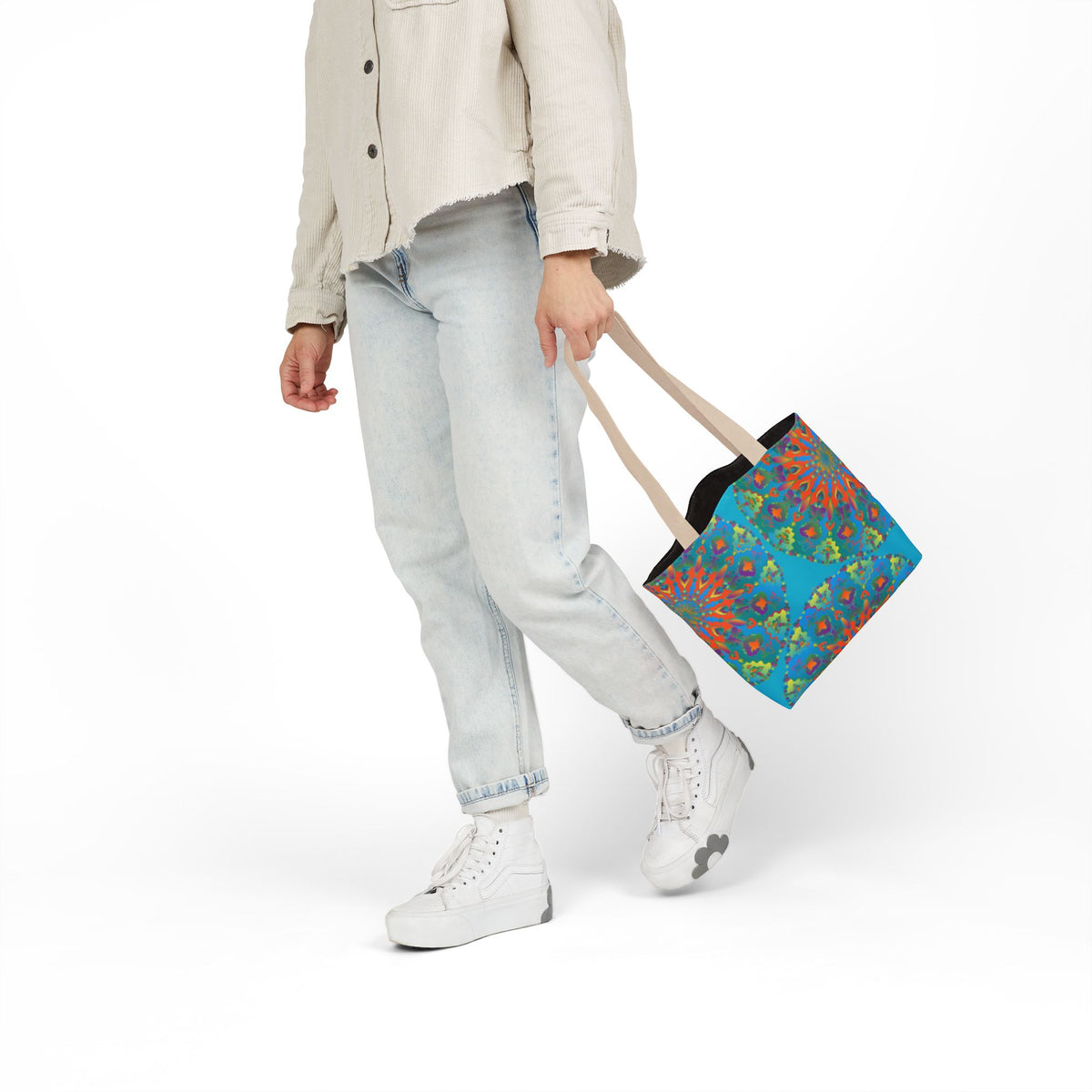 Canvas Tote Bag in Bright Tropical Colors for Summer Fun
