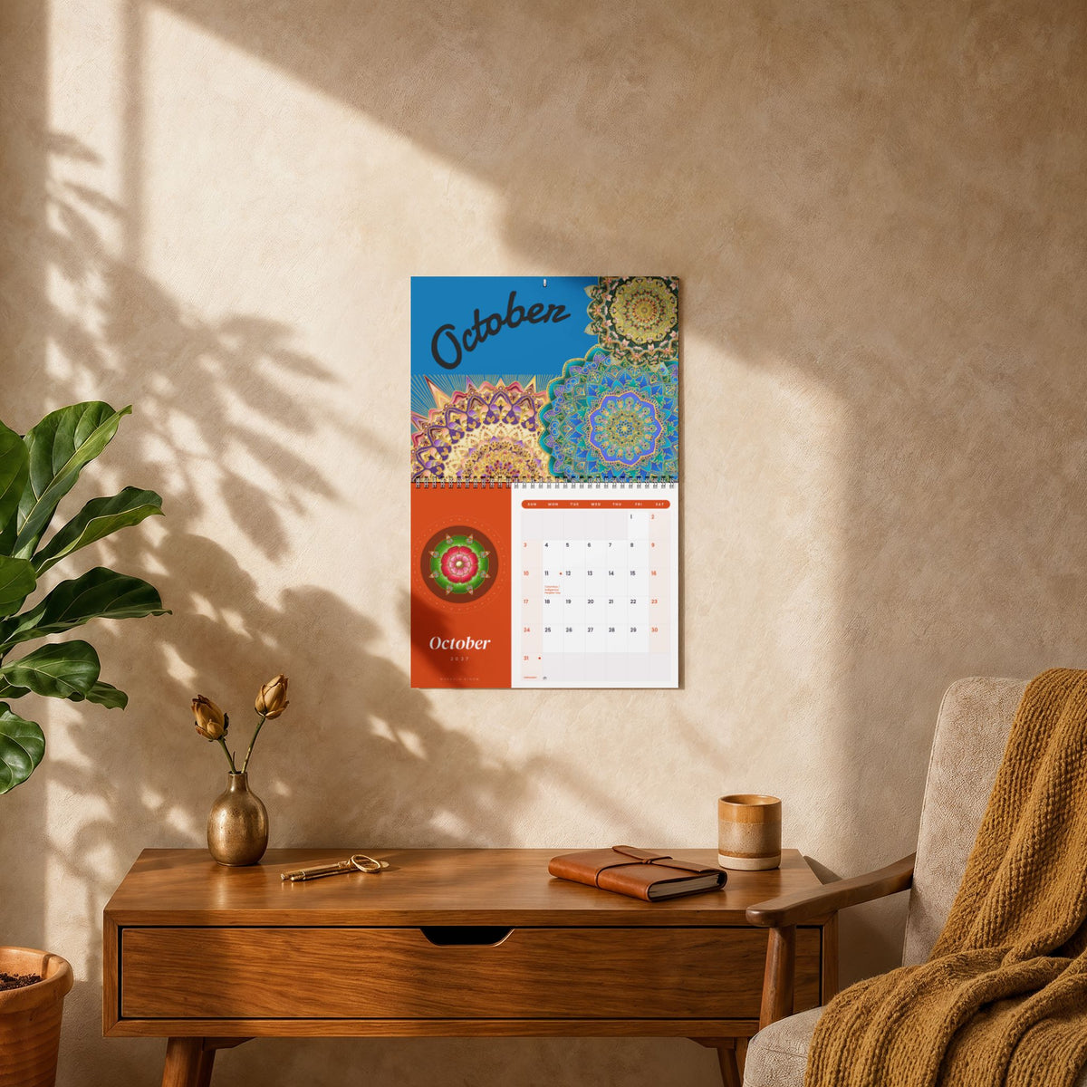 2027 Rise N’ Shine Mandala Wall Calendar