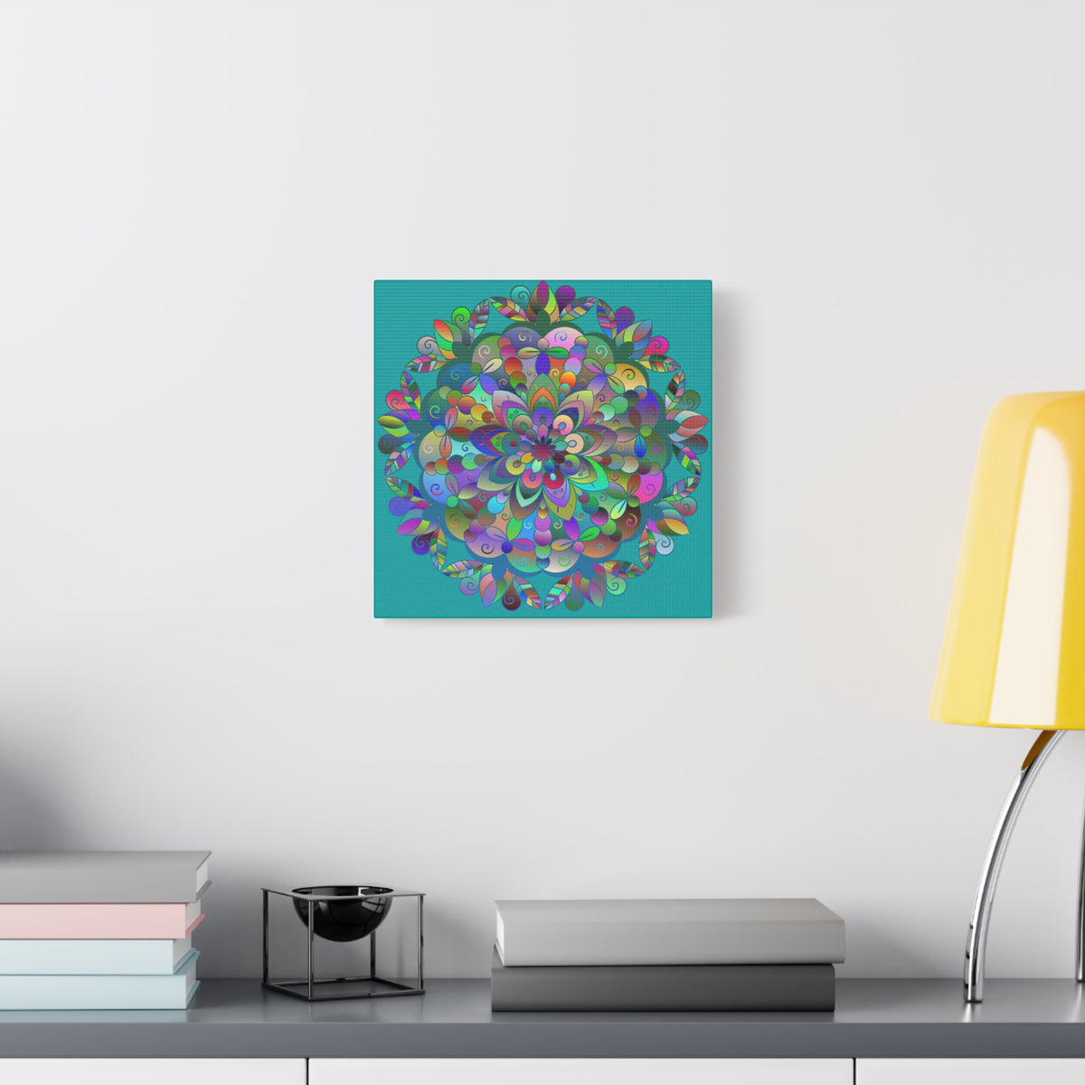 Colorful Floral Mandala Matte Canvas Wall Art — Stretched 1.25"