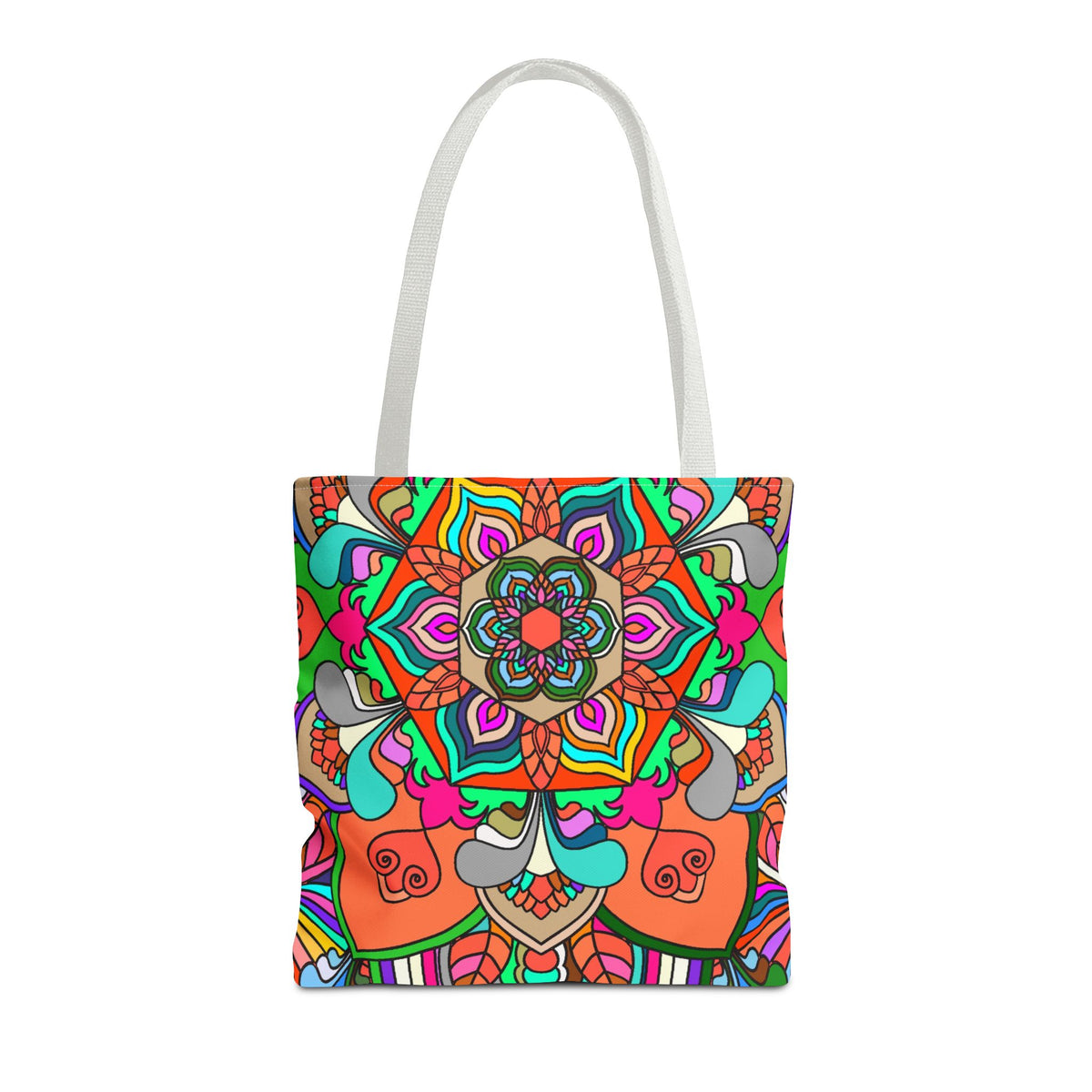 Colorful Mandala Tote Bag — Vibrant Boho All-Over Print Beach & Market Tote