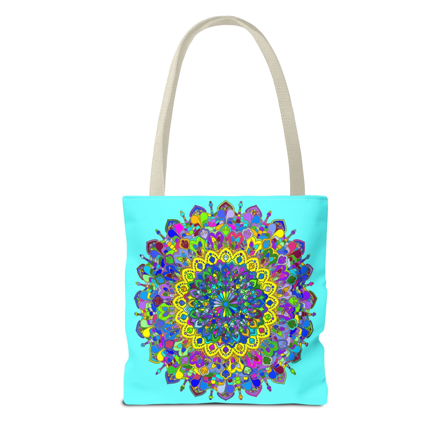 Colorful Mandala Art Tote Bag featuring vibrant and intricate patterns