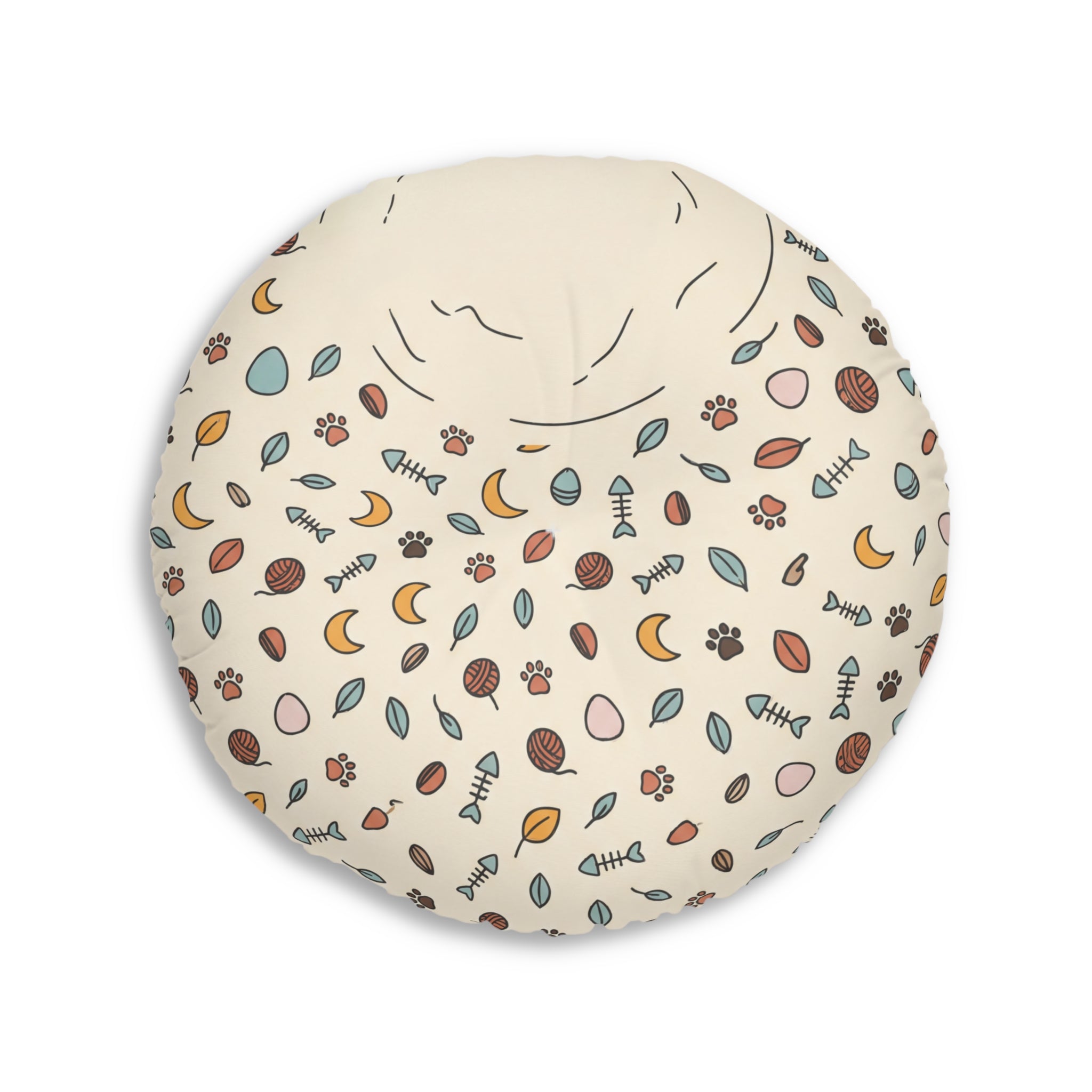 Playful Boho Cat Floor Cushion