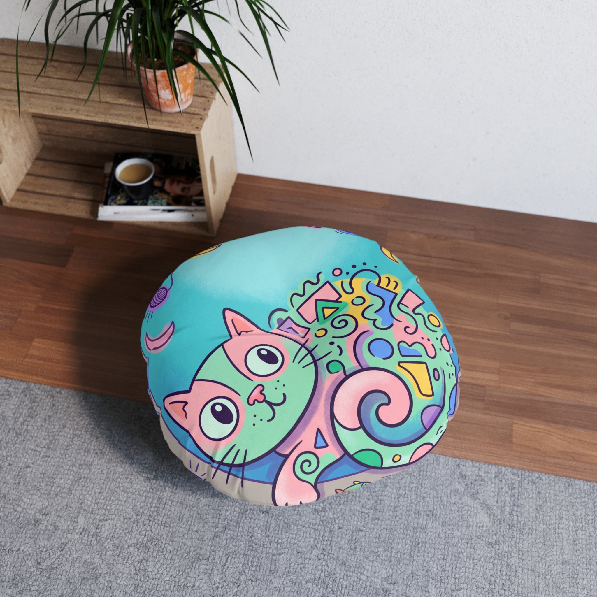 Surreal Cat Daydream Floor Pillow