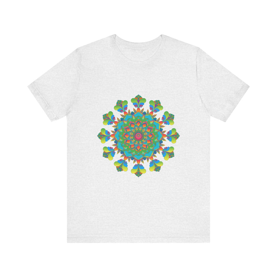Vibrant and colorful Psychedelic Mandala Tie Dye T-Shirt with intricate design