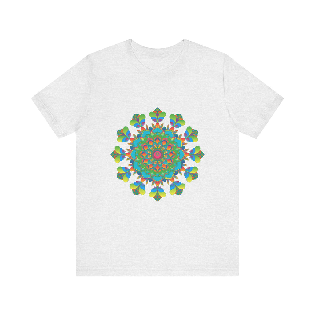 Vibrant and colorful Psychedelic Mandala Tie Dye T-Shirt with intricate design