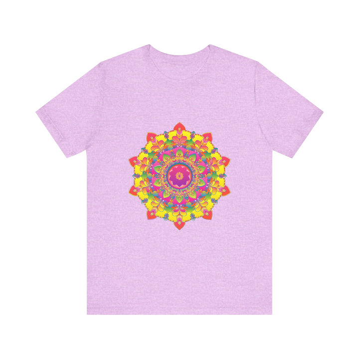 Vibrant Mandala Tee - Colorful Floral Design with intricate, hand-drawn patterns and bright, lively colors for a bohemian-inspired look