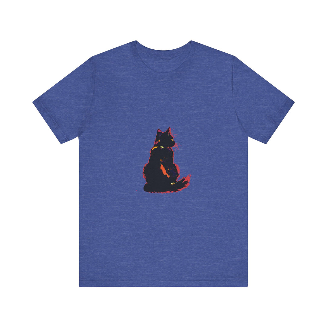 Black Cat Mystery T-Shirt - A stylish and mysterious black cat design, exuding shadowy elegance on a high-quality t-shirt