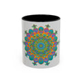 Mandala Art Mug featuring a colorful and intricate design