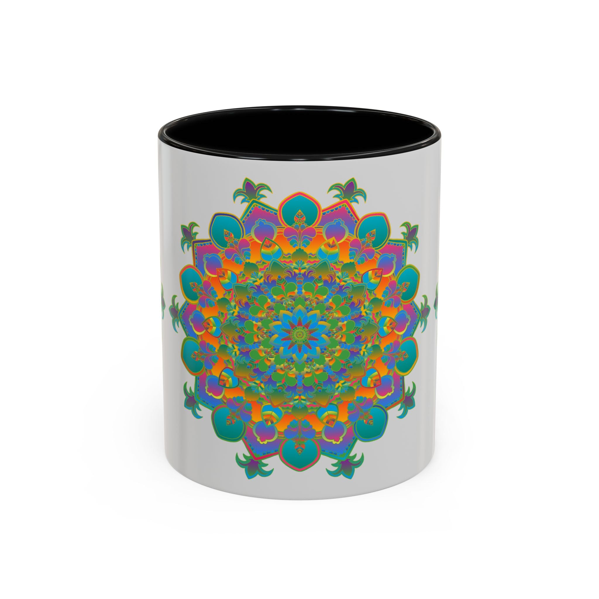 Mandala Art Mug featuring a colorful and intricate design