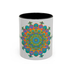Mandala Art Mug featuring a colorful and intricate design