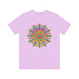 Vibrant and colorful Psychedelic Mandala T-Shirt featuring a spiritual peace design