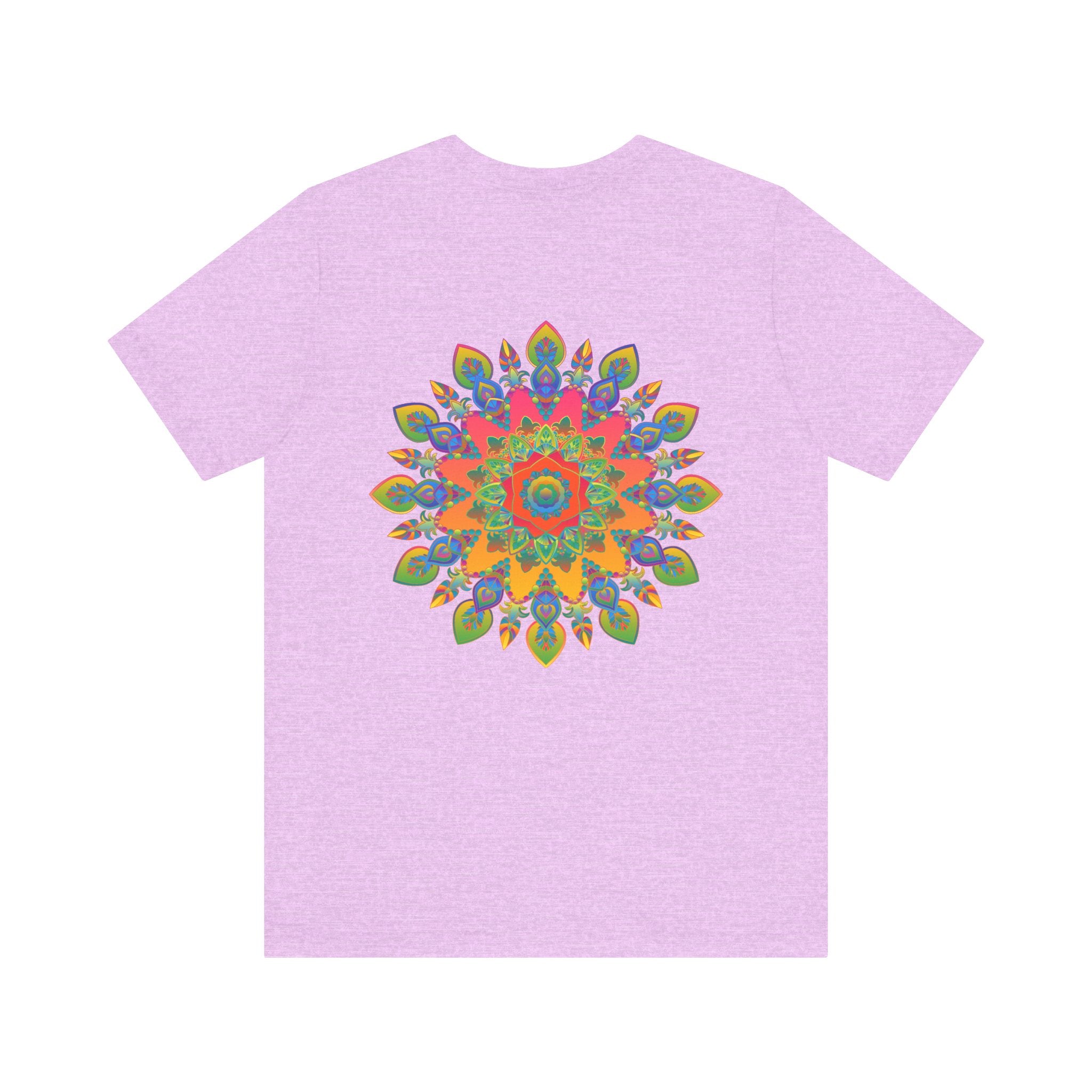 Vibrant and colorful Psychedelic Mandala T-Shirt featuring a spiritual peace design