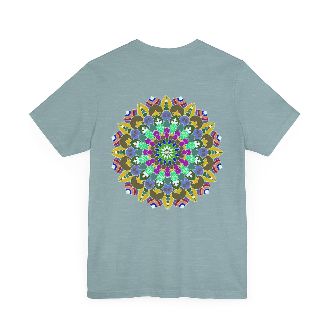 A beautiful and colorful mandala design tee representing spiritual peace and harmony