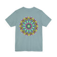 A beautiful and colorful mandala design tee representing spiritual peace and harmony