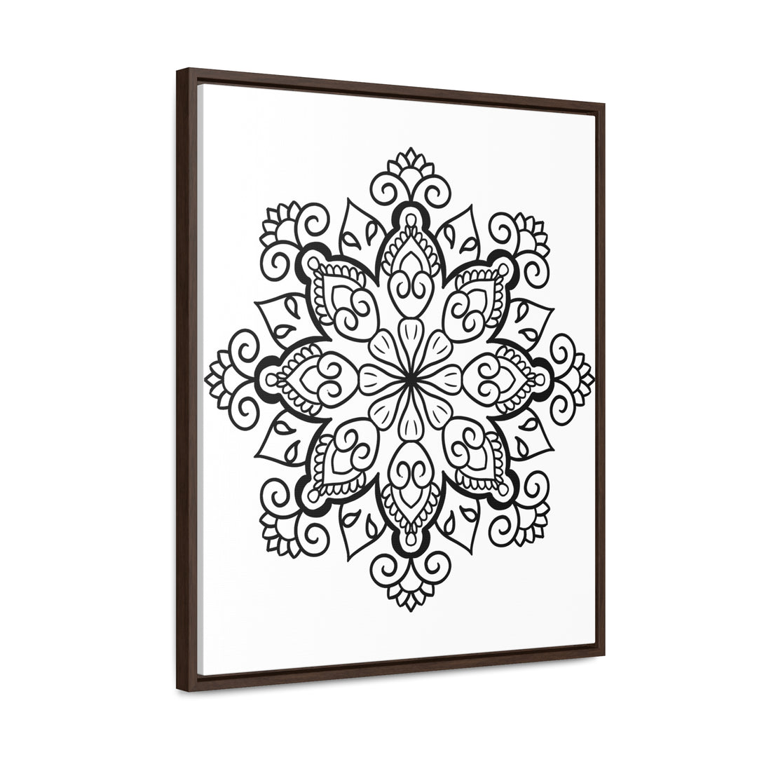 Mandala Handmade Art - Black & White Wall Art - Gallery Canvas Wraps, Vertical Frame 50