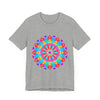 Vibrant and intricate colorful mandala t-shirt with psychedelic art design