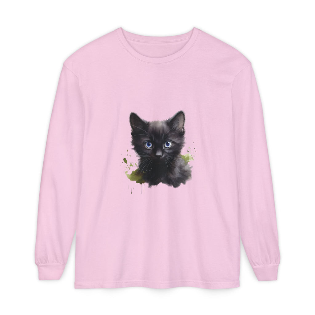 Mystische schwarze Katze – Langarm-T-Shirt