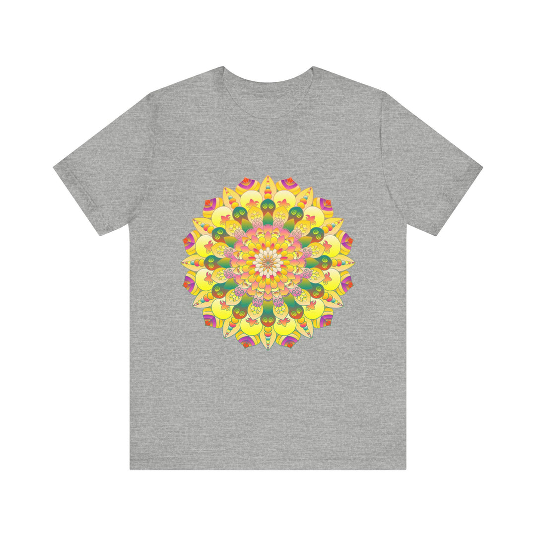 A beautiful and colorful Vibrant Mandala Tee representing spiritual peace and harmony for a serene and peaceful appearance