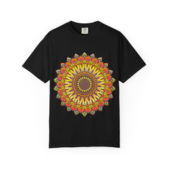 Sunburst Mandala T-Shirt — Vibrant Floral Boho Graphic Tee