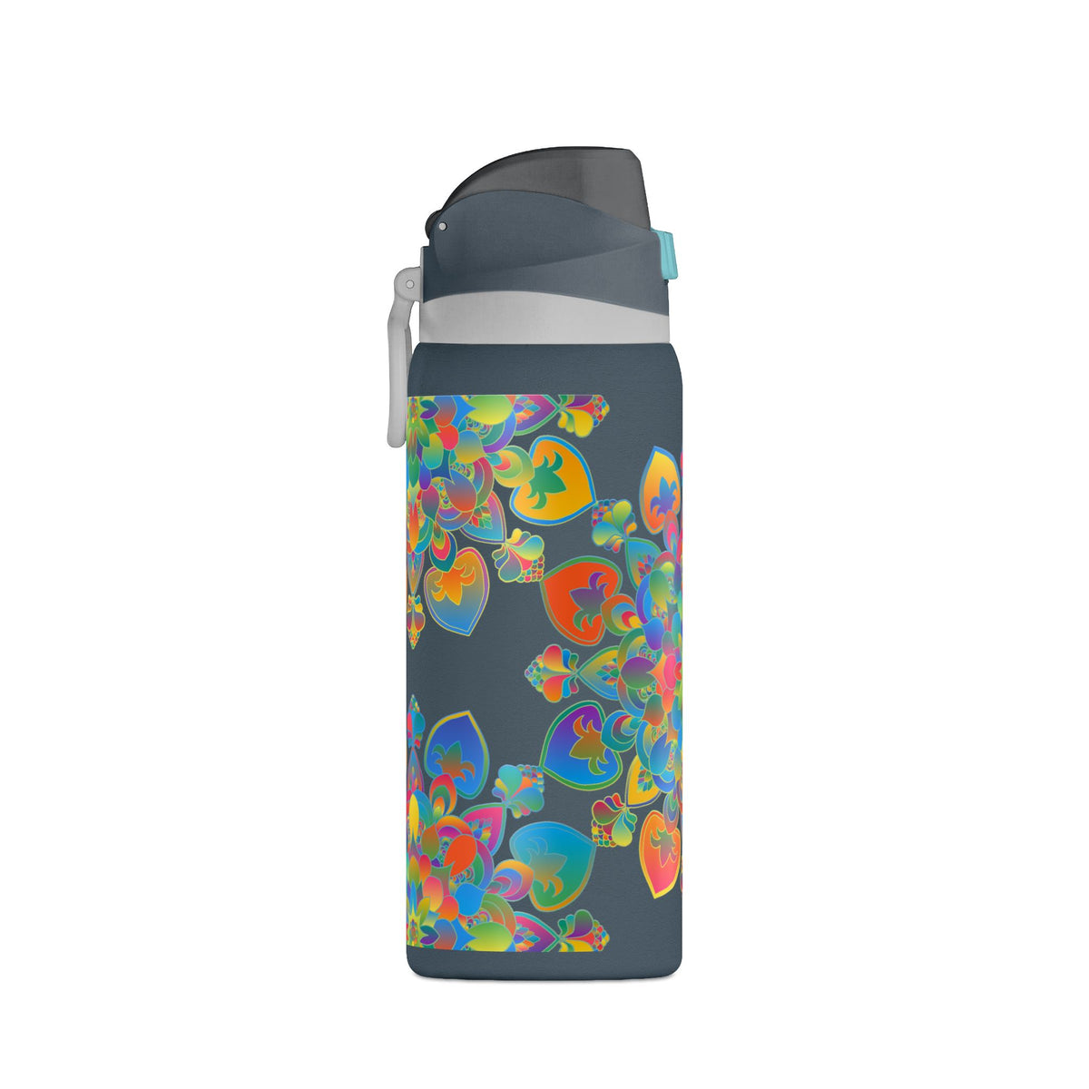 Insulated Water Bottle — Colorful Psychedelic Mandala 32oz
