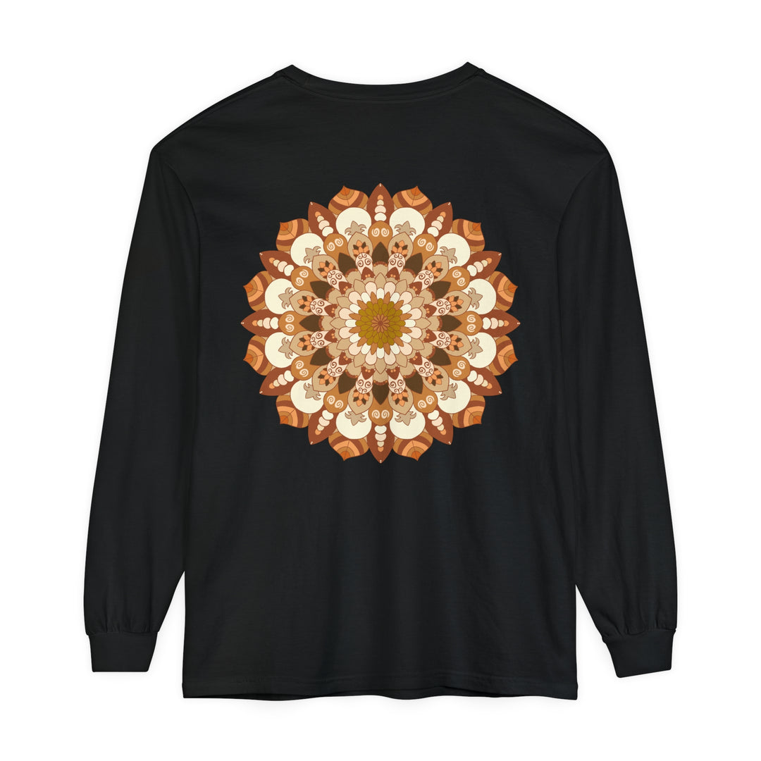 Intricate Mandala Unisex Long Sleeve T-Shirt featuring detailed mandala design in vibrant colors