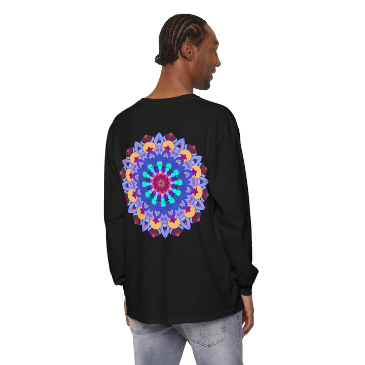 Colorful and intricate mandala design long sleeve t-shirt for a vibrant look