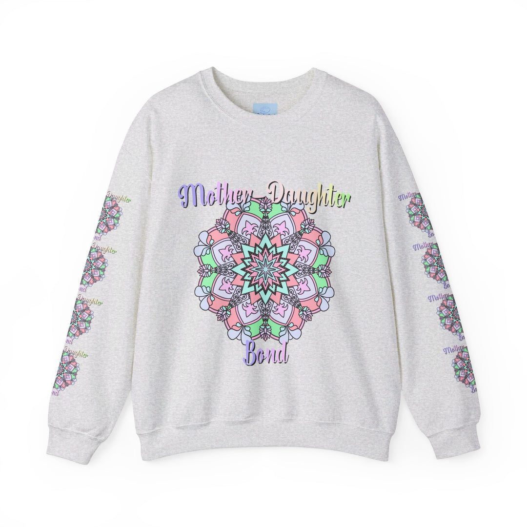 Cozy and stylish unisex crewneck sweatshirt with a heartwarming design, perfect for celebrating the special bond between mother and daughter on Mom's birthday